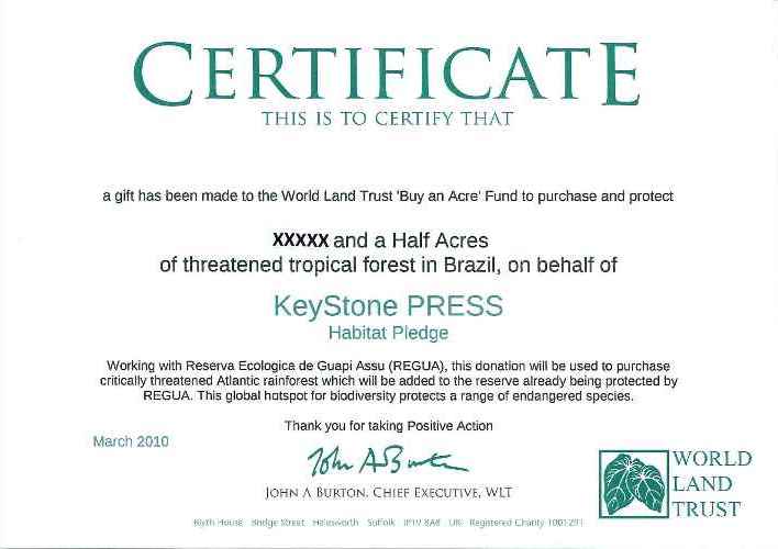 Habitat Pledge Certificate-A